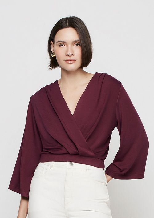 Blusa Decote V Em Liocel